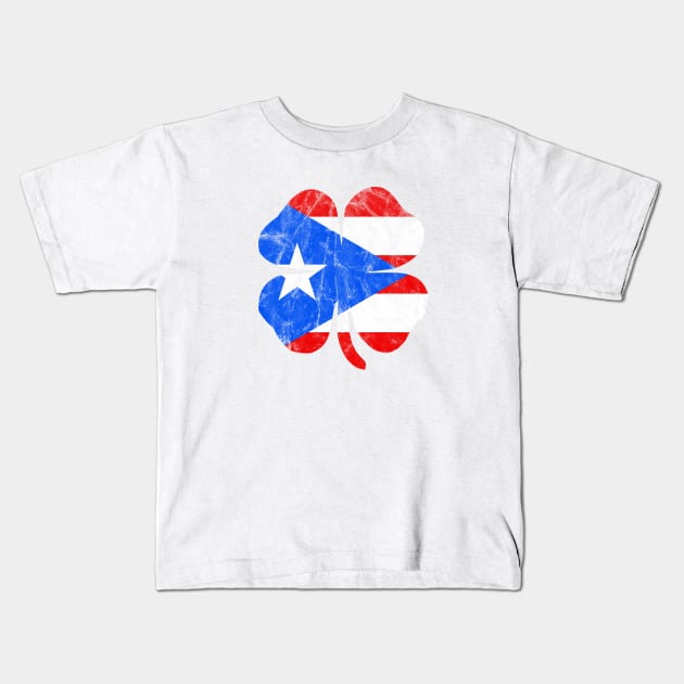 Irish Puerto Rican Pride Shamrock Puerto Rico Flag Boricua St Patricks Day Kids T-Shirt by PuertoRicoShirts